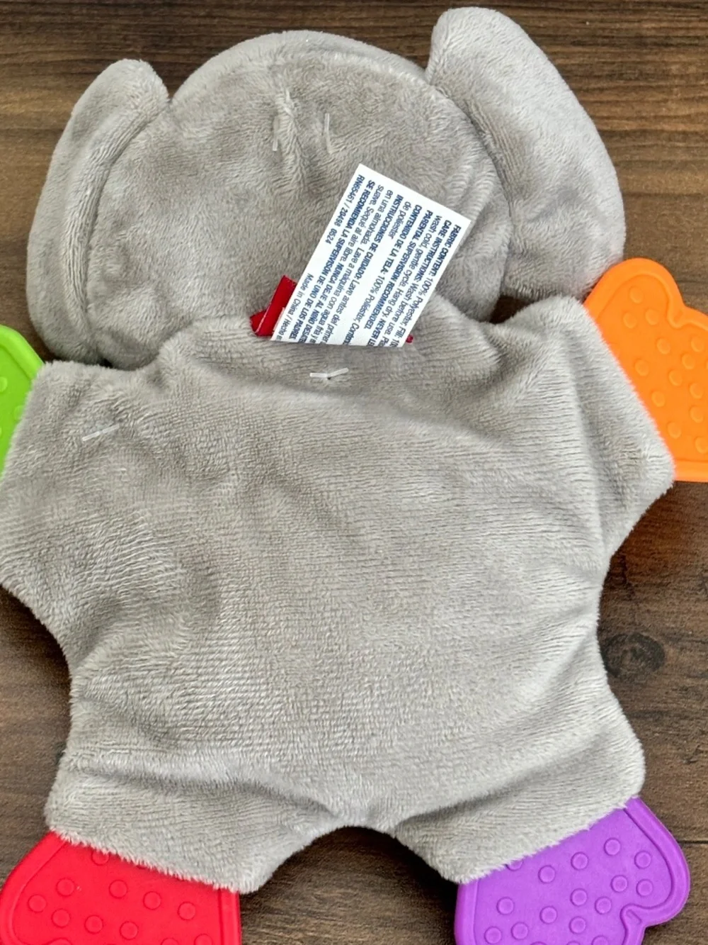 NWOT Playtex Baby Gray Elephant Doll Teether Plush Lovey Crinkle Toy Dream Big